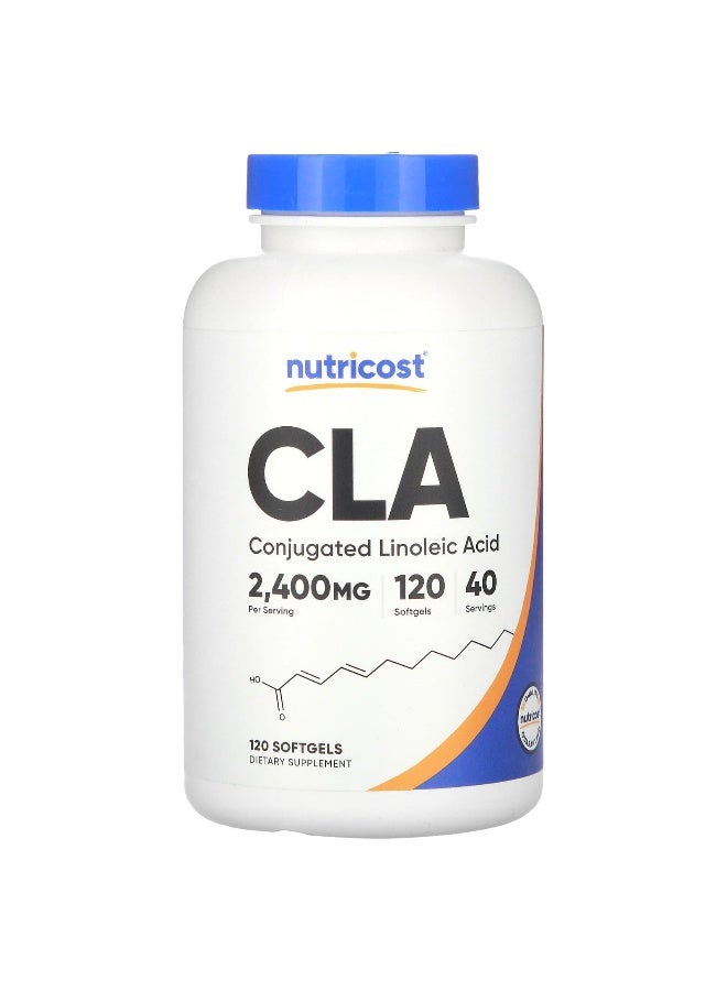 Nutricost نوتريكوست، CLA، 2,400 ملغ، 120 كبسولة لينة (800 ملغ لكل كبسولة لينة) - Image 1