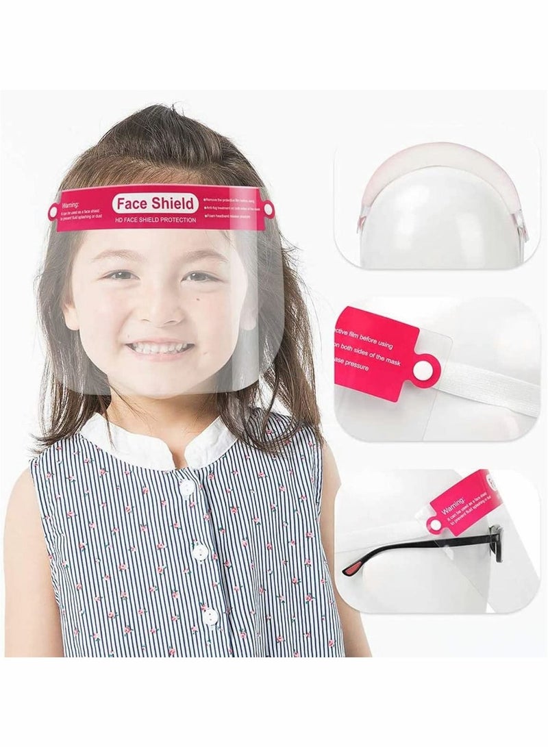 Y&D 10 Pack Anti-Fog Face Protective Corrosion-Resistant Lens, Lightweight Transparent Safety Covering with Elastic Band for Children (Pink)  - Image 3