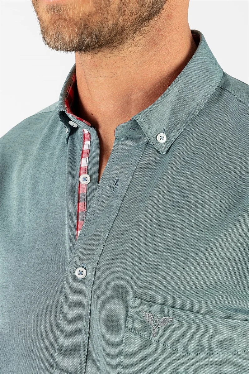 تودورس Classic Fit Button Collar Cotton Easy Iron Oxford Plain Men's Shirt