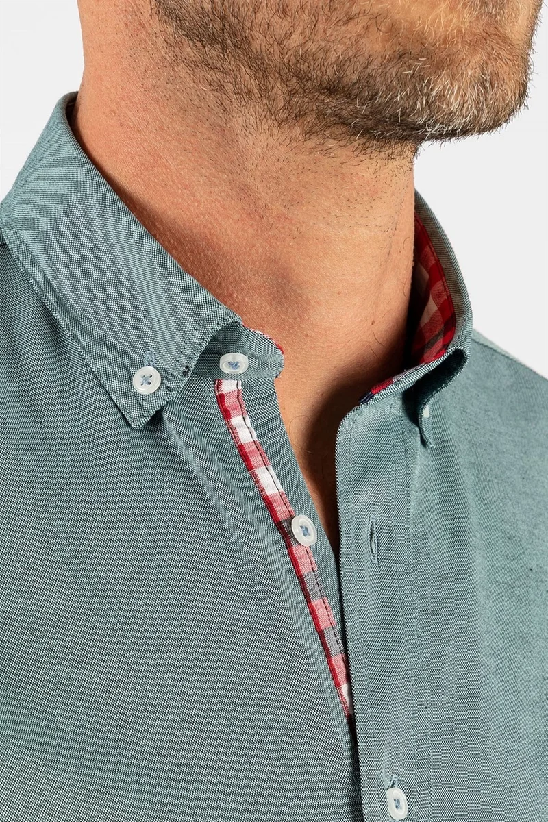 تودورس Classic Fit Button Collar Cotton Easy Iron Oxford Plain Men's Shirt