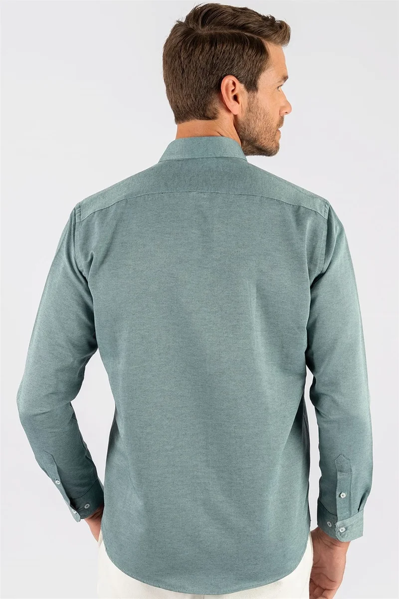 تودورس Classic Fit Button Collar Cotton Easy Iron Oxford Plain Men's Shirt
