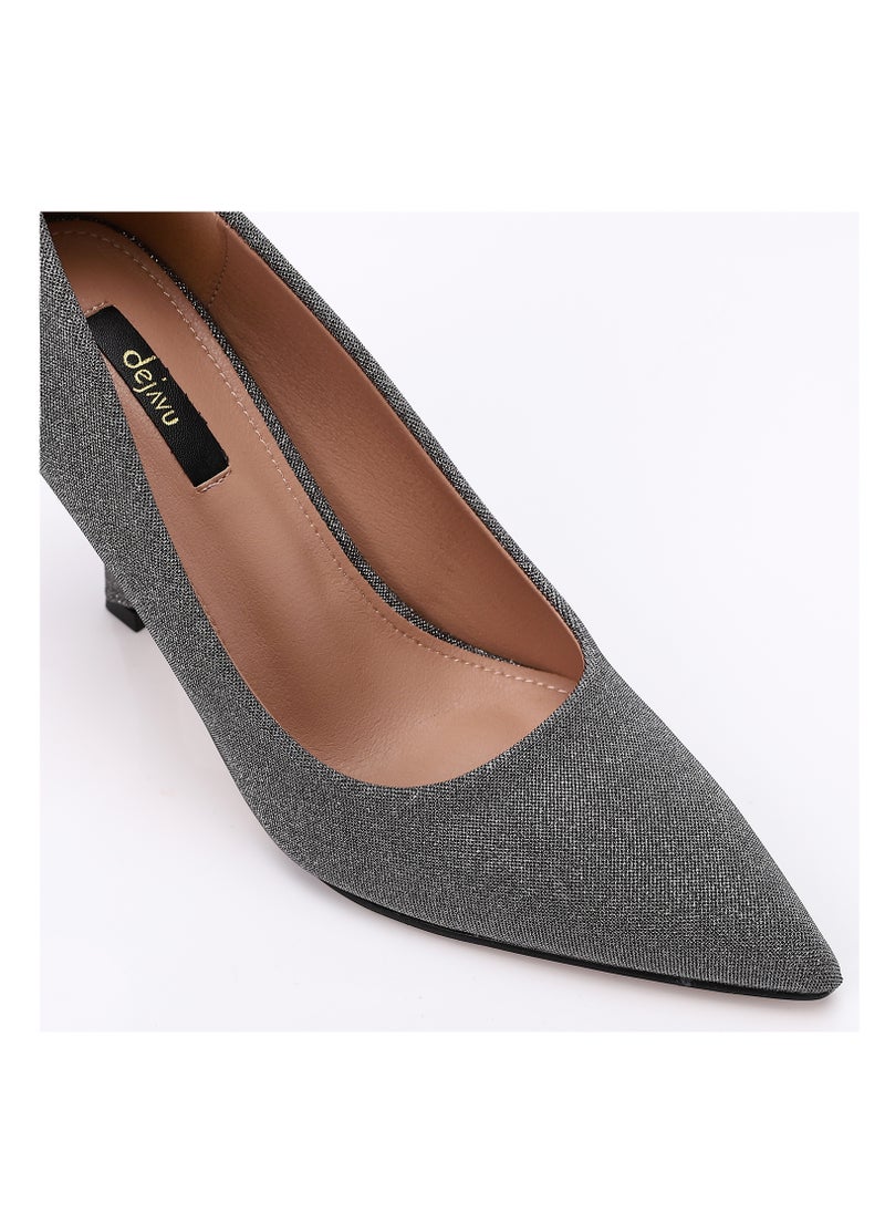 DejaVu - Denim Black Destruct Slip On Comfy Pumps - Image 1