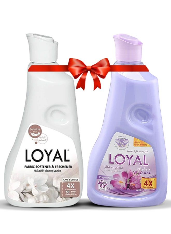 loyal Fabric Softener 2x1500ml Care & Gentle + Purple Passion