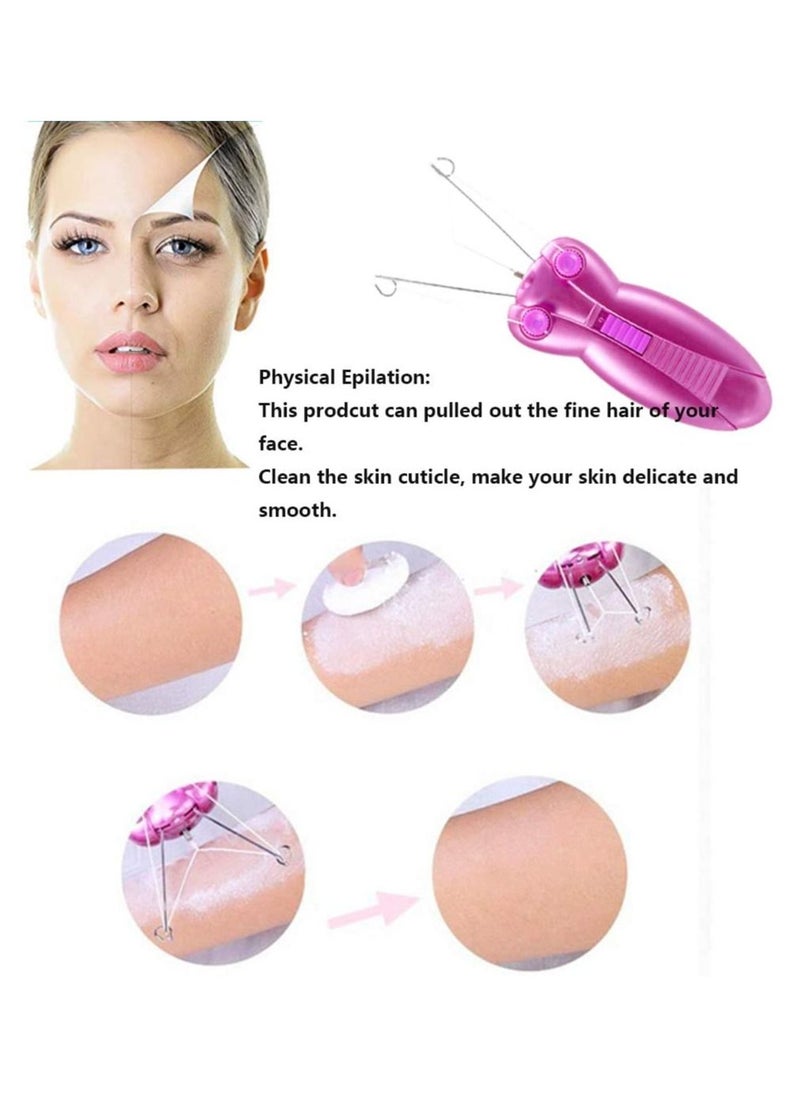BrOwns مزيل الشعر القابل لإعادة الشحن عبر USB، أداة إزالة الشعر بالخيط القطني، أداة إزالة الشعر بالخيط الكهربائي، أداة إزالة شعر الوجه، أداة تشذيب شعر الجسم للنساء  - Image 4