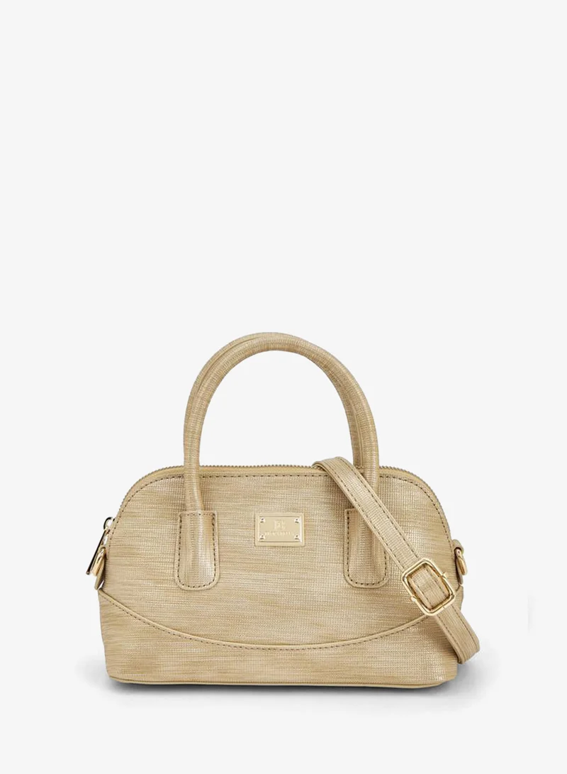 Textured Satchel Bag With Detachable Strap