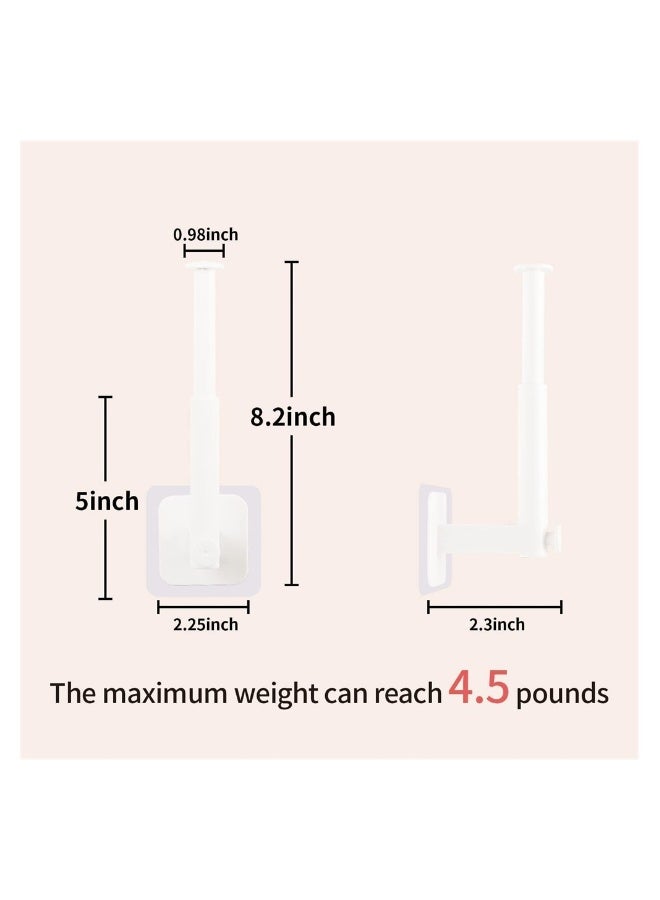 Hat Organizer 2 Pcs Wall Mounted Adhesive Hat Hooks No Drill L Shaped Hat Rack for Closet Bedroom Storage White - Image 4