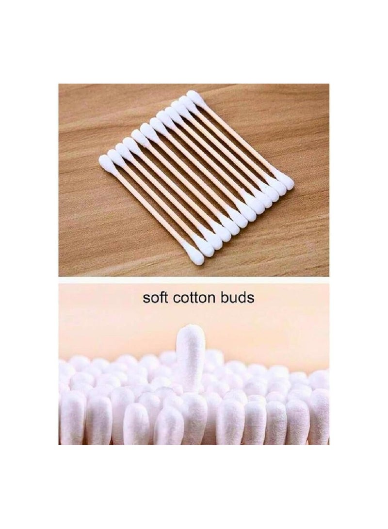 عصي العناية بالأذن مصنوعة من خشب البامبو والقطن 100 قطعة - متعددة الألوان - Image 3
