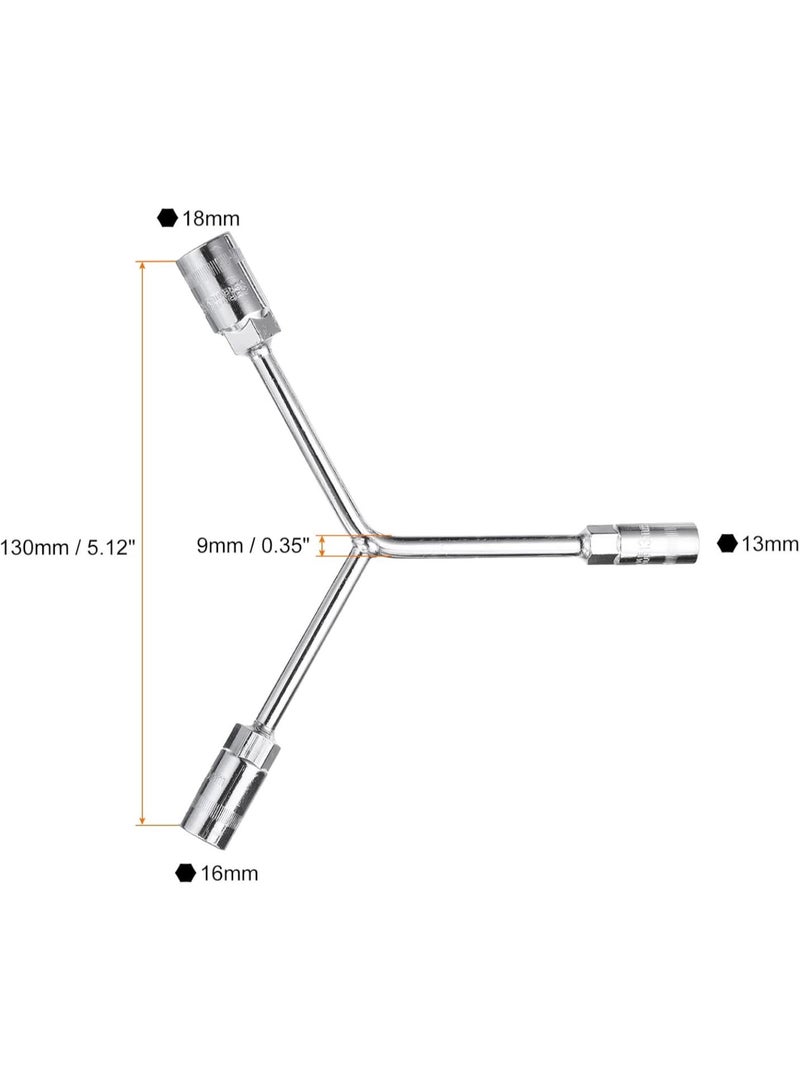 GGOOT Y-Shaped 3 Way Socket Wrench 13mm 16mm 18mm Long Arm Y-Type 6-Point Hexagon Spanner Hex Wrench Torque Spanner Socket for Car Motorcycle Repair Hardware Tools - Image 2