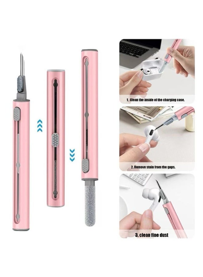 دكينج Soft silicone protective case suitable for Airpods Pro 3 , comes with cleaning tools and a keychain, shockproof and dirt-resistant case (pink) - Image 2