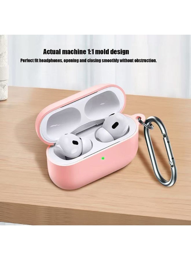 دكينج Soft silicone protective case suitable for Airpods Pro 3 , comes with cleaning tools and a keychain, shockproof and dirt-resistant case (pink) - Image 5