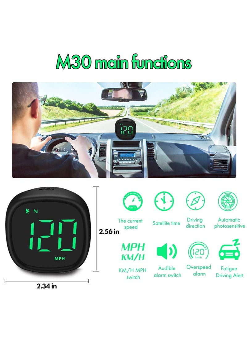 Universal USB Digital Speedometer with Compass 2 Car  HUD Head Up Display in MPH KMH Overspeed Alarm Fatigue Driving for All Vehicles Mini Sized - Image 2