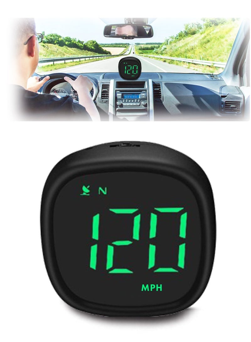 Universal USB Digital Speedometer with Compass 2 Car  HUD Head Up Display in MPH KMH Overspeed Alarm Fatigue Driving for All Vehicles Mini Sized - Image 1