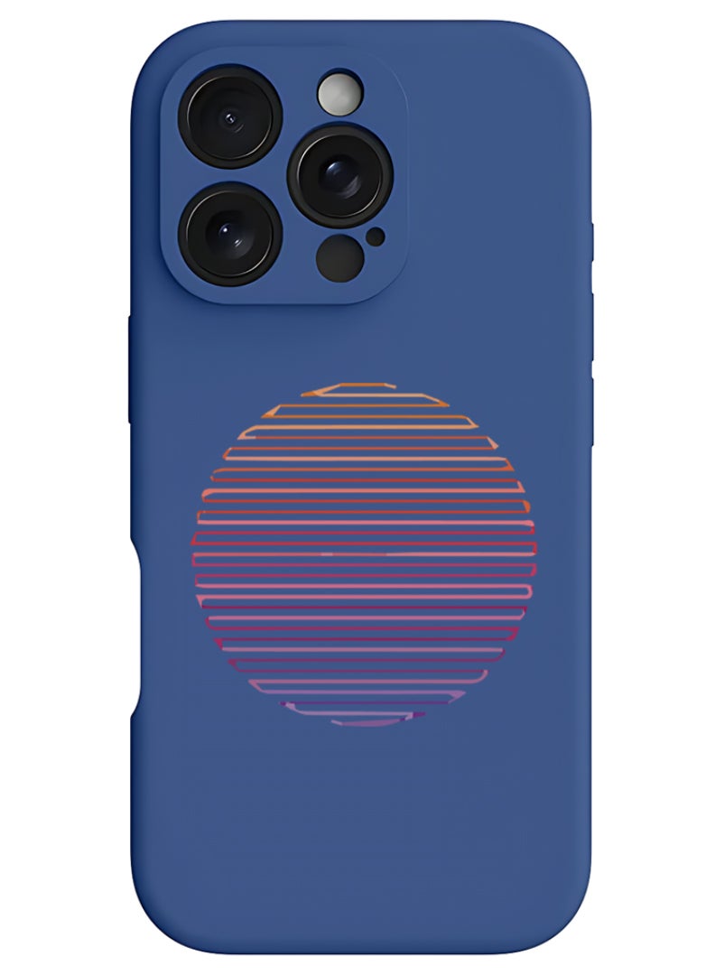 Theodor iPhone 16 Pro Max Blue Protective Slim Fit Case Liquid Silicone Cover with Full Body Protection Anti-Scratch Shockproof Case For iPhone - Linear Light - Image 1