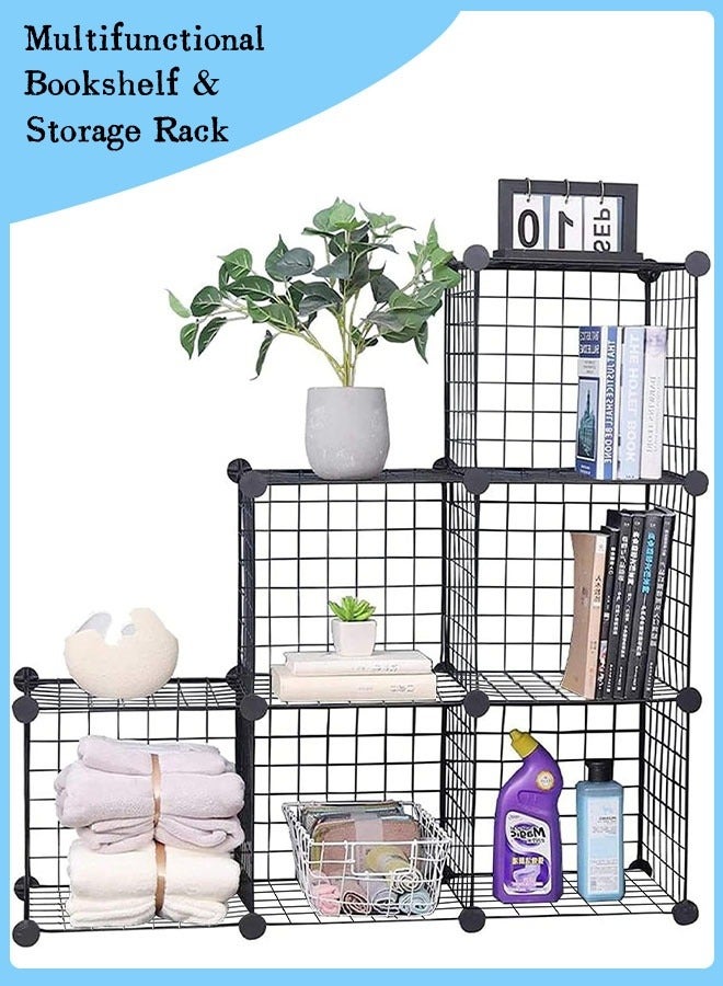 Generic Bookshelf Metal Industrial Bookcase Display Rack with Steel Frame Storage Rack Shelf for Office Bathroom Living Room - Image 1