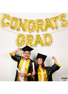 KATCHON Gold Congrats Grad Balloons 16 Inch ; Congrats Balloons For Graduation Party Decorations 2023 ; Congrats Balloon Banner 2023 Congrats Grad Banner ; Graduation Decorations Class Of 2023  - Image 3