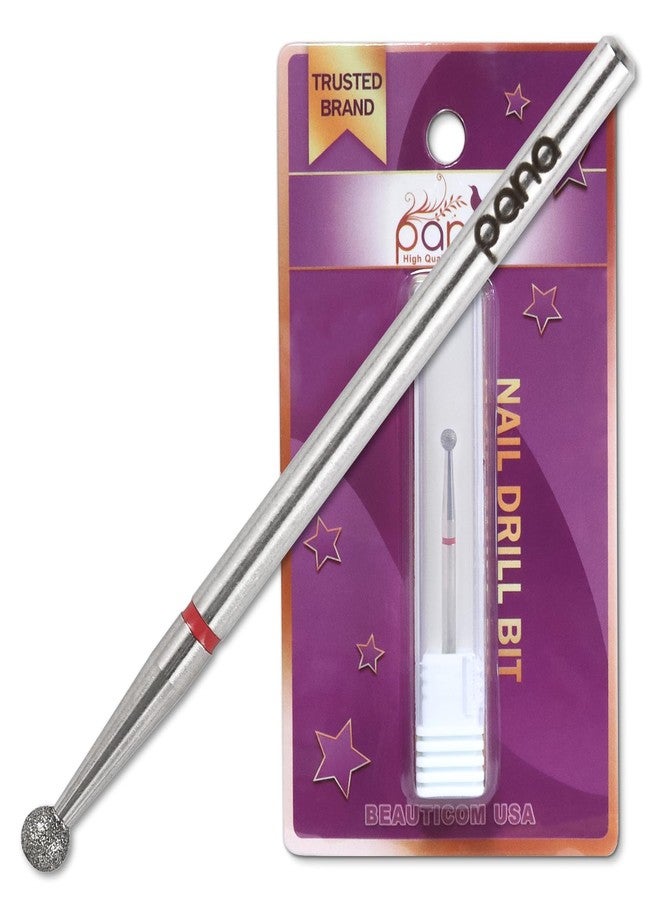 PANA 3/32" Diamond Carbide Ball Bit- Style 03, Fine Grit - Professional Cuticle Nail Drill Bits for Acrylic Gel Nails Dry Manicure Pedicure Shape Remove Tools - Image 1