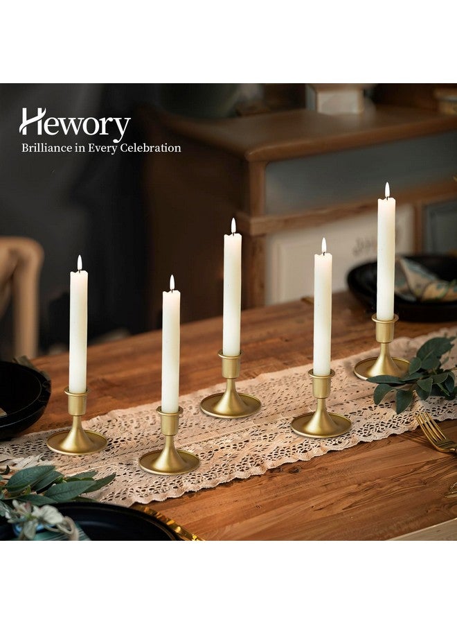 Hewory Gold Taper Candle Holder Set of 12, Hewory Short Skinny Brass Candlestick Holders, Vintage Small Low Metal Candles Sticks for Wedding Centerpieces Christmas Birthday Party Holiday Dinning Table Decor - Image 3