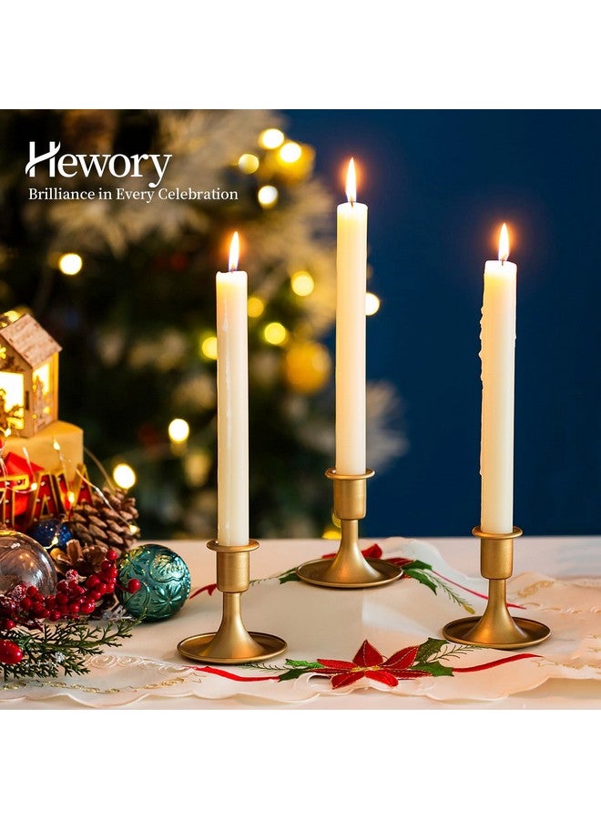 Hewory Gold Taper Candle Holder Set of 12, Hewory Short Skinny Brass Candlestick Holders, Vintage Small Low Metal Candles Sticks for Wedding Centerpieces Christmas Birthday Party Holiday Dinning Table Decor - Image 2