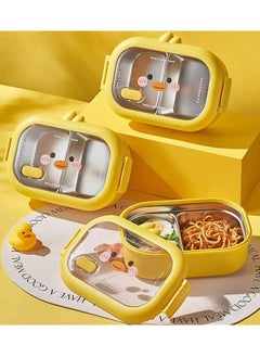 ROEIEIS Lunch Box Kids, Bento Box Adult Lunch Box, Lunch Containers for Adults/Kids/Toddler,304 Stainless Steel-2 Compartment Microwave & Dishwasher & Freezer Safe - Yellow  - Image 1