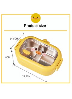 ROEIEIS Lunch Box Kids, Bento Box Adult Lunch Box, Lunch Containers for Adults/Kids/Toddler,304 Stainless Steel-2 Compartment Microwave & Dishwasher & Freezer Safe - Yellow  - Image 3