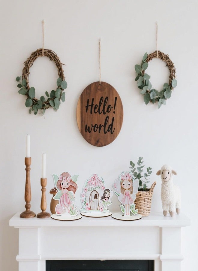 Toosunny 12 Pcs Wooden Fairy Party Decorations Forest Table Signs Enchanted Mushroom Decor Rustic Tiered Tray Centerpieces for Baby Shower Birthday Camp Party Supplies Cake and Tabletop Decoration - Image 5