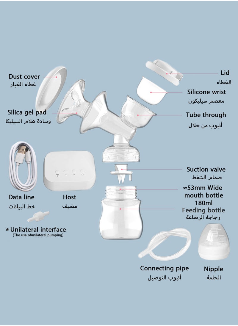 Electric Breast Pump with Multi-speed Mode and Adjustable Milker