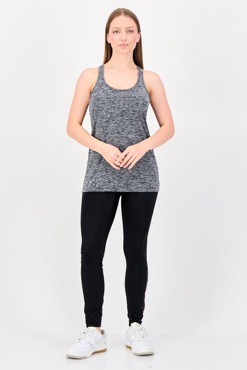 UNDER ARMOUR UA Tech Heathered Racerback Tank Top, Heather Grey - Image 4