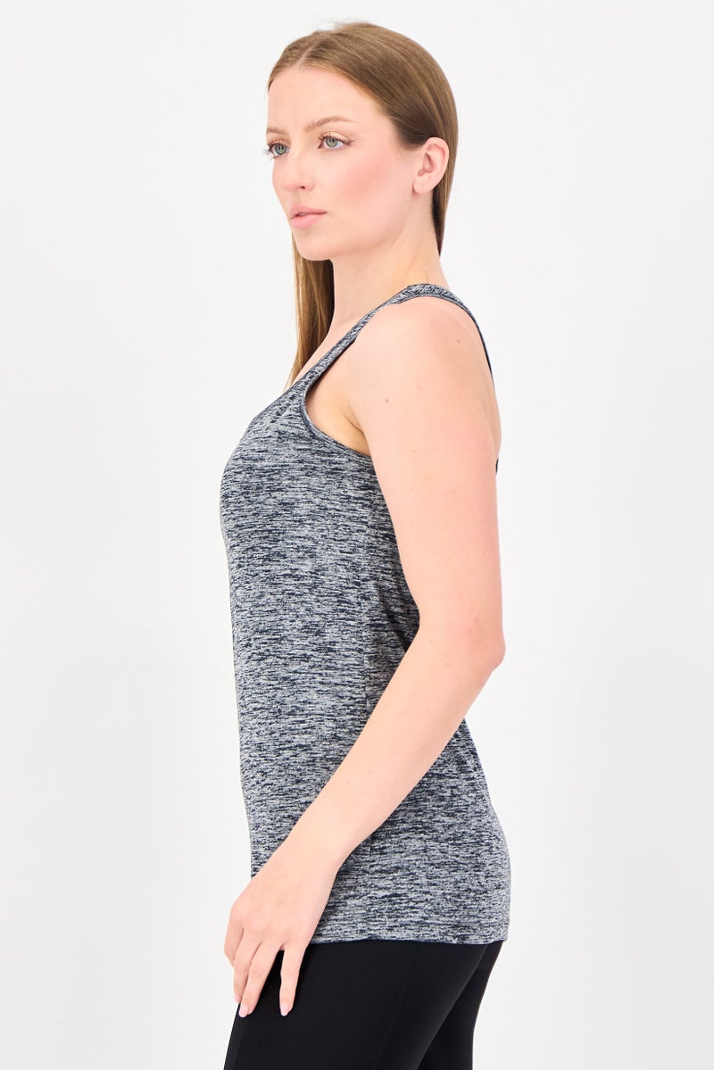 UNDER ARMOUR UA Tech Heathered Racerback Tank Top, Heather Grey - Image 2