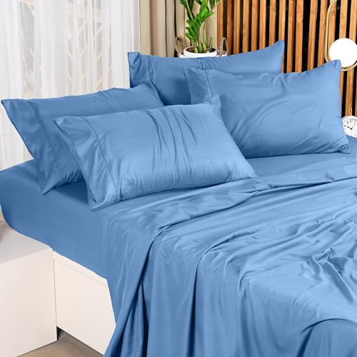 Utopia Bedding King Sheet Set – 4 Piece Bed Sheets for King Size Bed, Soft and Breathable Microfiber, Includes 1 Fitted Sheet, 1 Flat Sheet and 2 Pillowcases (Dutch Blue) - Image 5