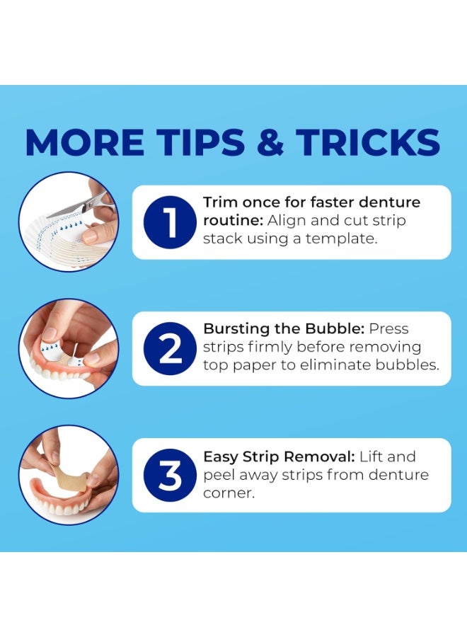 Secure Denture Adhesive Strips â€“ Zinc Free â€“ Waterproof â€“ Comfortable Cushion Fit for Lowers â€“ Extra Firm All-Day-Hold â€“ No Mess â€“ Clean Ingredients - 30 Strips (2 Pack) - Image 1