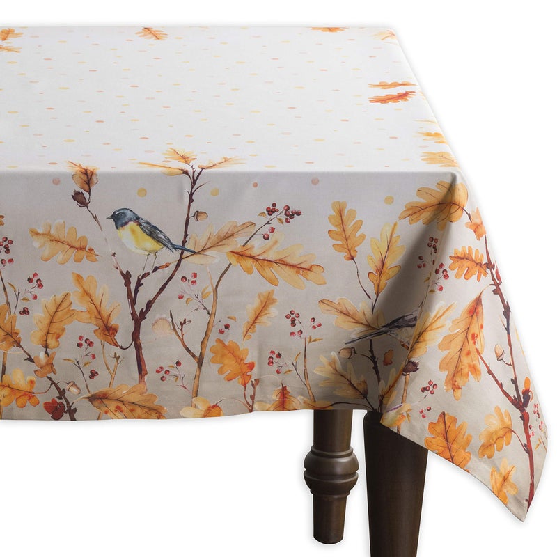 ميزون دي هيرمين Maison D Hermine Table Cover 70x120 100 ٪ قطن زخرفي مستطيل قابلة للغسل على وجه الطاولة المطبخ مطعم ومخيم أوراق البلوط - عيد الشكر Christmas