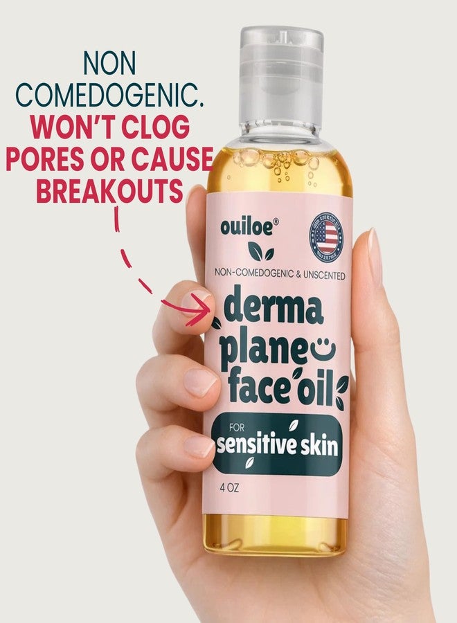 Ouiloe Dermaplane Oil for Sensitive Skin - Non Comedogenic Face Shaving Oil for Women - Unscented, Safe for Acne Prone Skin, Non Irritating & Non Greasy Face Oil for Dermaplaning Tool & Razors, 4oz by Ouiloe - Image 4