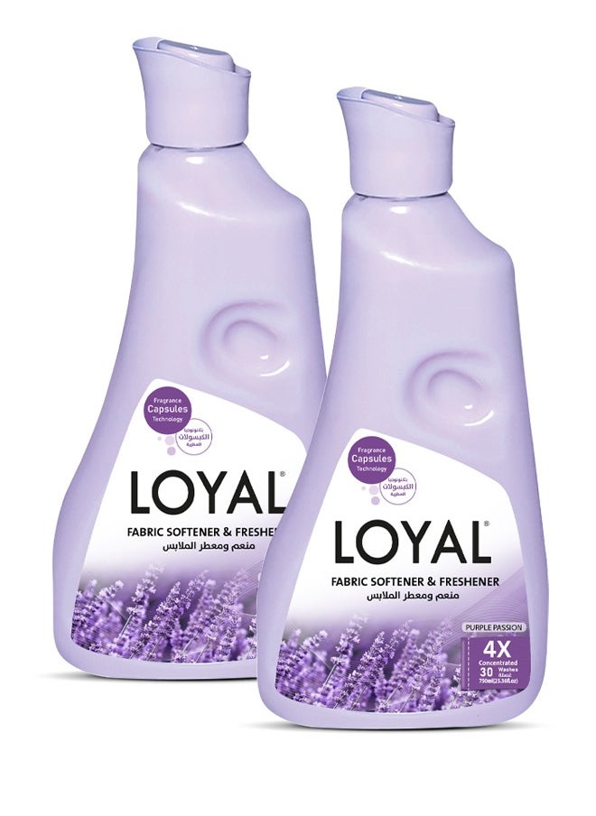 loyal Fabric Softener Freshener Concentrated Purple Passion 30 Washes 2x750ml  - Image 1