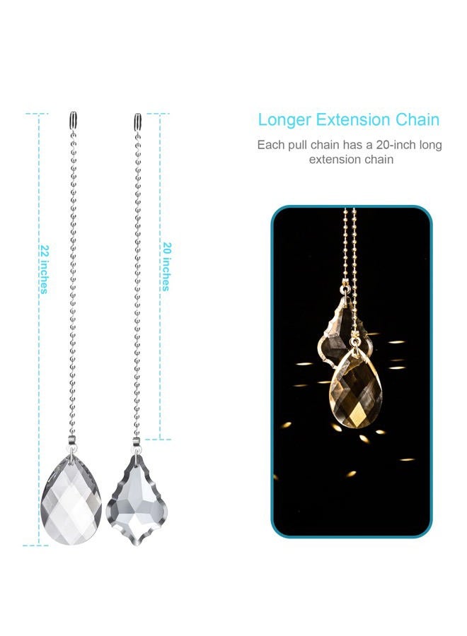 LINGTONG 2PCS Ceiling Fan Pull Chains, Premium Fan Pull Chain with 2PCS 20-inches Extension Chains - Image 2