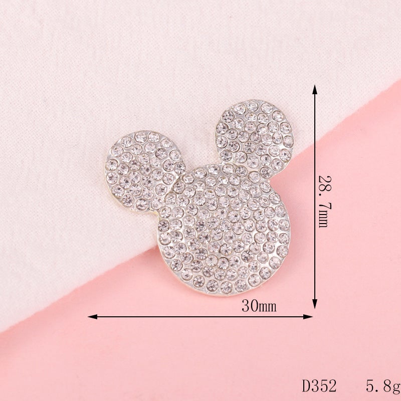 Creative Metal Charms DIY Duck Mickey V Rhinestones D352 full diamond Mickey head D352 full diamond Mickey head