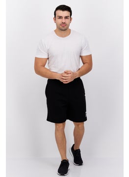Blank Essentials Men Brand Logo Drawstring Basic Shorts, Black  - Image 3