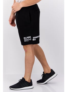 Blank Essentials Men Brand Logo Drawstring Basic Shorts, Black  - Image 4