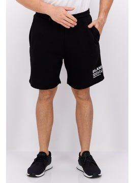 Blank Essentials Men Brand Logo Drawstring Basic Shorts, Black  - Image 1