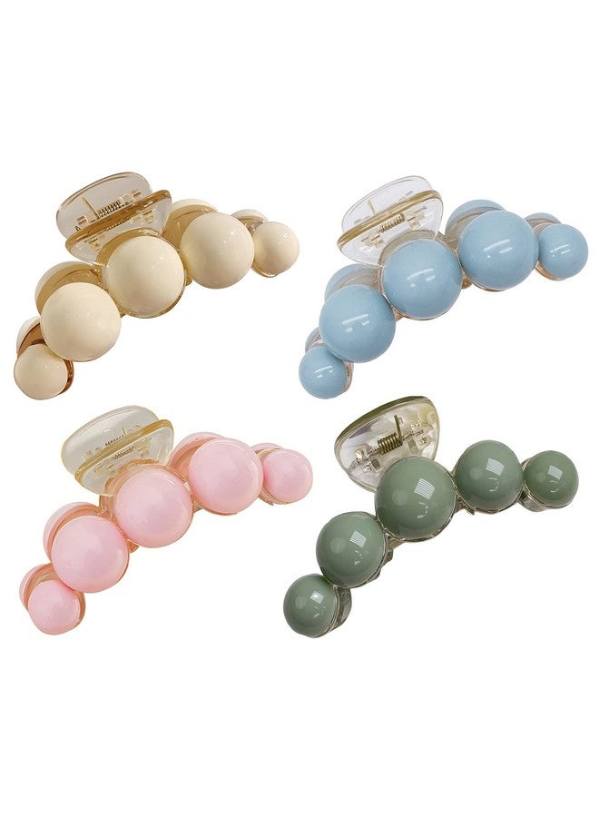 ANNACREATIONS Korean Fashionable Fancy Stylish Large Big Pearl Hair Claw Clips Long Hair Jaw Clips Clutches Barrettes Hair Accessories For Women And Girls Set Of 4 Large - Image 1