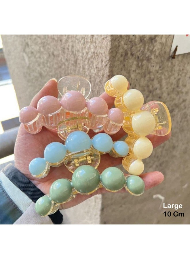 ANNACREATIONS Korean Fashionable Fancy Stylish Large Big Pearl Hair Claw Clips Long Hair Jaw Clips Clutches Barrettes Hair Accessories For Women And Girls Set Of 4 Large - Image 5
