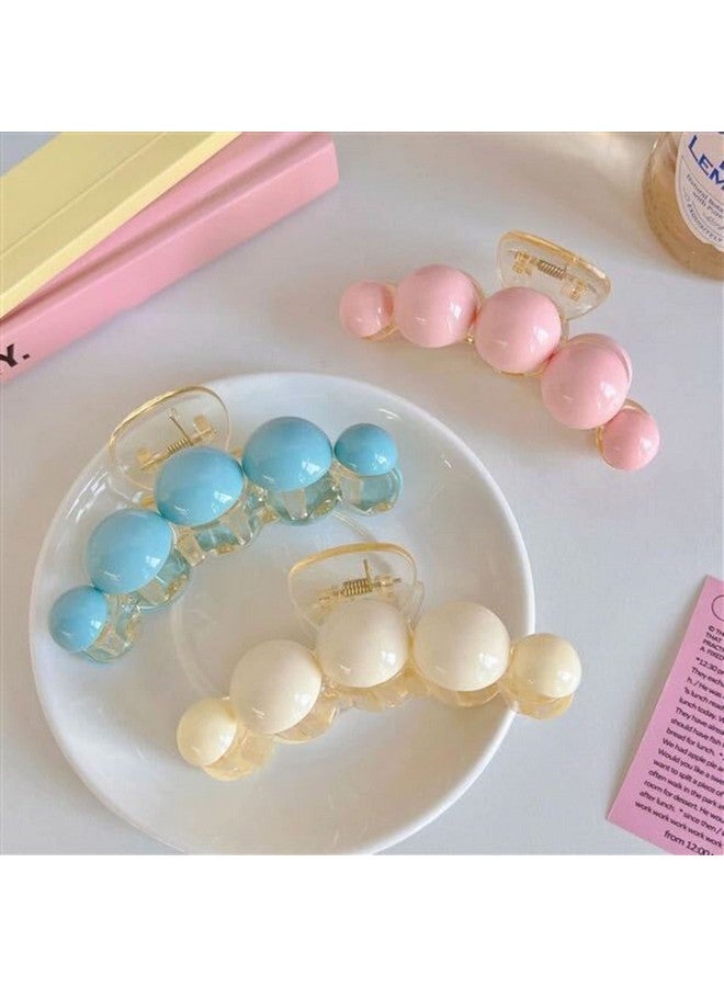 ANNACREATIONS Korean Fashionable Fancy Stylish Large Big Pearl Hair Claw Clips Long Hair Jaw Clips Clutches Barrettes Hair Accessories For Women And Girls Set Of 4 Large - Image 4