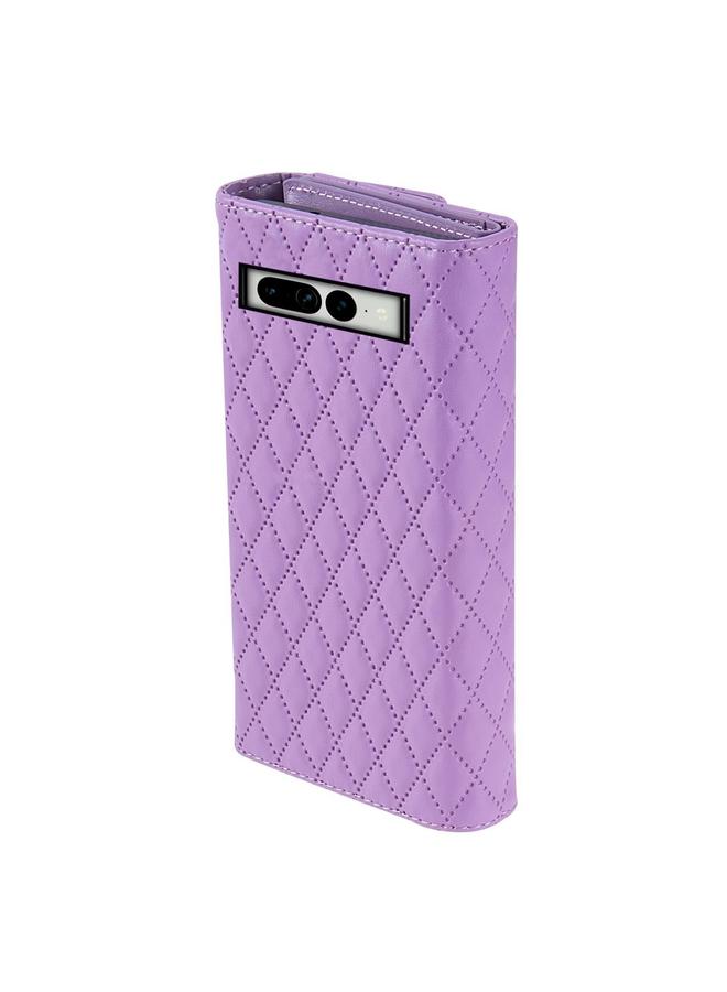 S-TOP Case For Google Pixel 6 Zipper Multi-Card Wallet Rhombic Leather Phone Case - Image 3