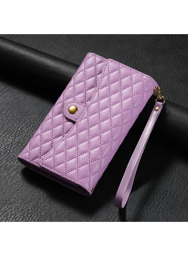 S-TOP Case For Google Pixel 6 Zipper Multi-Card Wallet Rhombic Leather Phone Case - Image 2