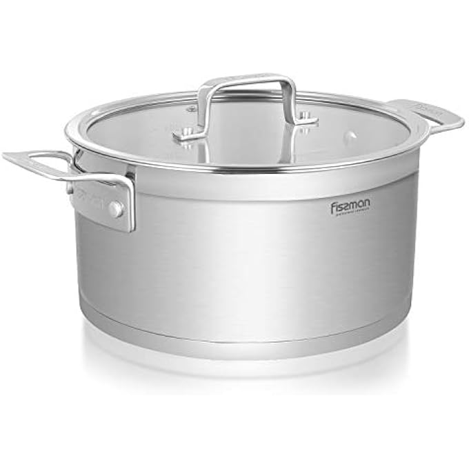 فيسمان قدر 20×10 سم 31 لتر مع غطاء زجاجي من الفولاذ المقاوم للصدأ - Image 1