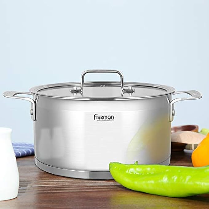 فيسمان قدر 20×10 سم 31 لتر مع غطاء زجاجي من الفولاذ المقاوم للصدأ - Image 5