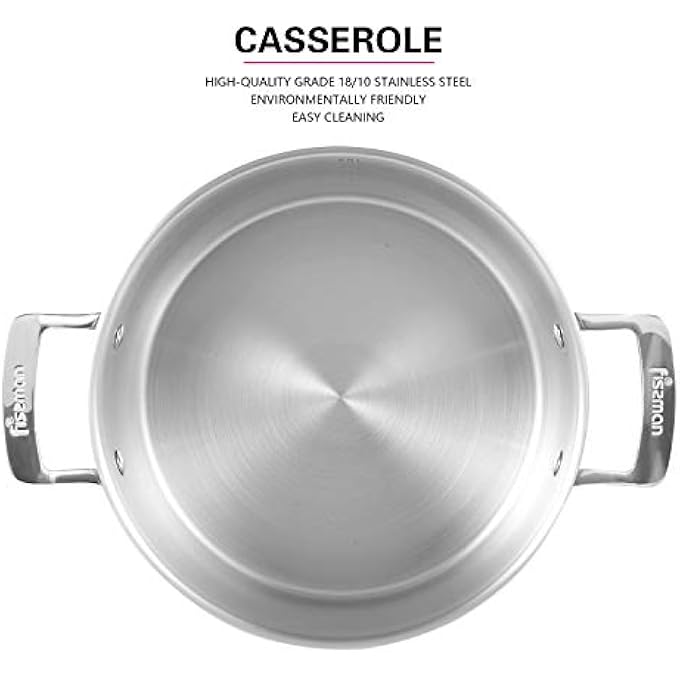 فيسمان قدر 20×10 سم 31 لتر مع غطاء زجاجي من الفولاذ المقاوم للصدأ - Image 2