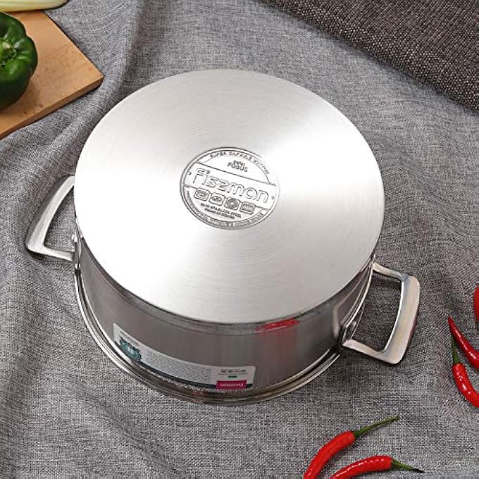 فيسمان قدر 20×10 سم 31 لتر مع غطاء زجاجي من الفولاذ المقاوم للصدأ - Image 4