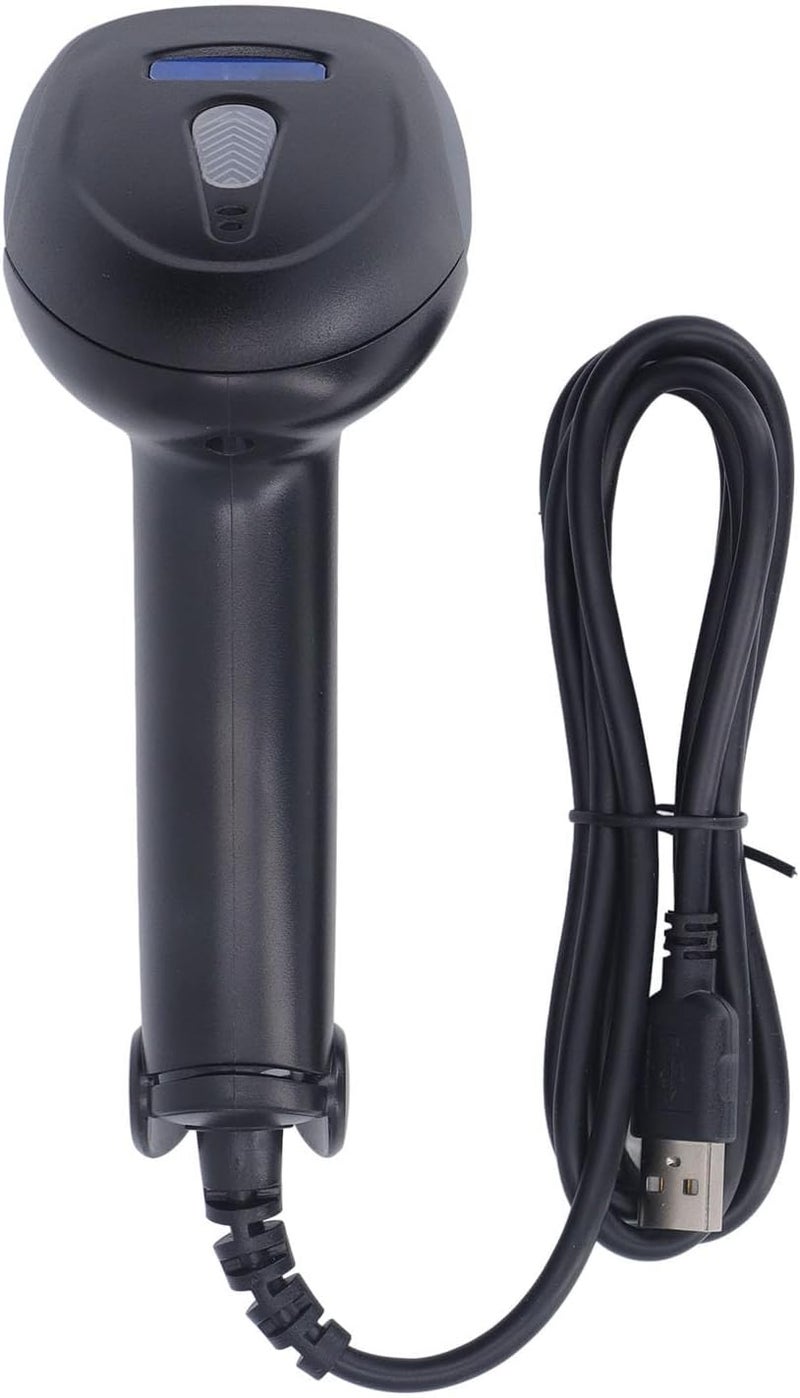 Wired USB Barcode Scanner, Handheld 1D 2D Barcode Reader, USB Barcode Scanner for Library Warehouse Store, Compatible with Computer Laptop POS System, Plug and Play with Storage Fu - Image 1
