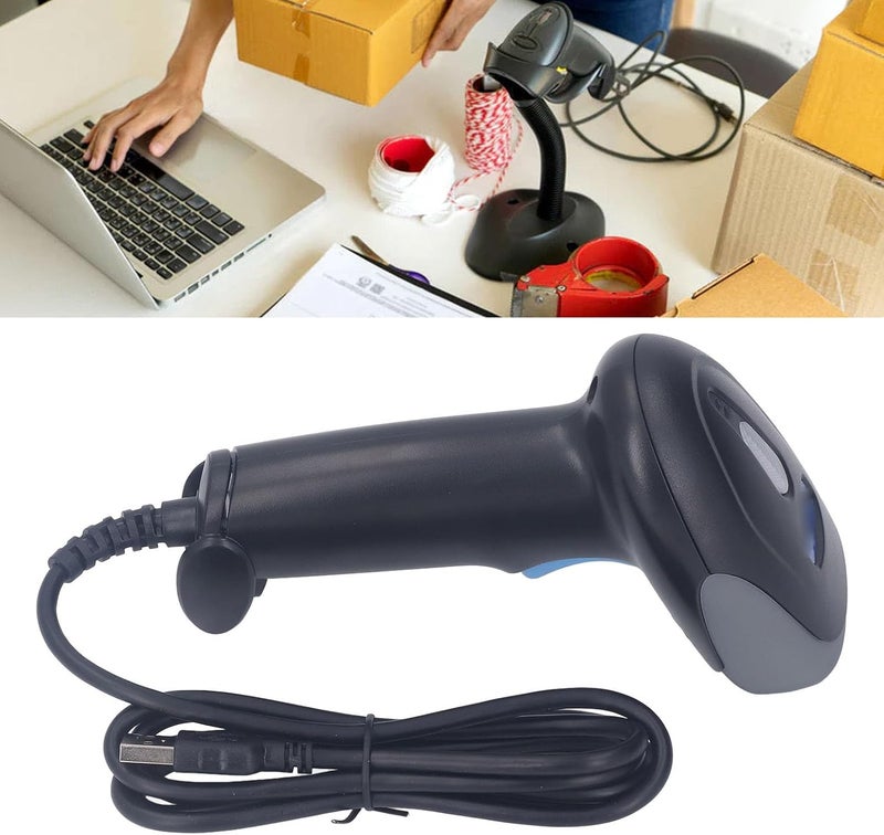 Wired USB Barcode Scanner, Handheld 1D 2D Barcode Reader, USB Barcode Scanner for Library Warehouse Store, Compatible with Computer Laptop POS System, Plug and Play with Storage Fu - Image 5