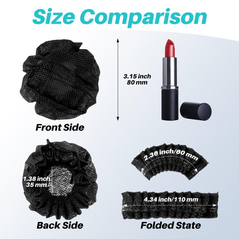 MAQIHAN 100PCS MAQIHAN Microphone Cover - Mic Covers Disposable Odorless Non-Woven Microphone Windscreen Bulk Protective Cap for KTV Home Karaoke Bar Recording Room and Stage Performance, Black - Image 2